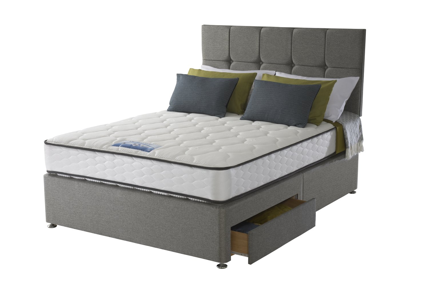 Sealy 1400 Pocket Microquilt 2 Drawer Kingsize Divan
