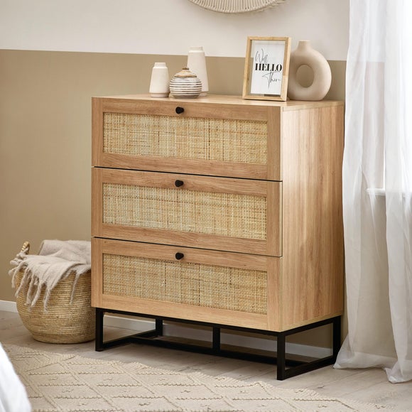 Hollis 3 Drawer Chest, Oak