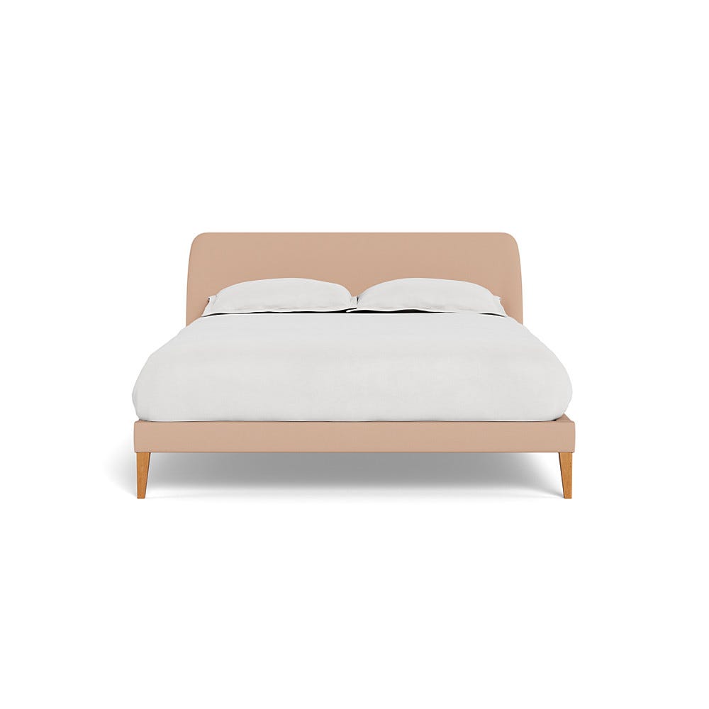 Heal's Wallis Bedstead King Capelo Linen-Cotton Rosedale Stained Oak Feet