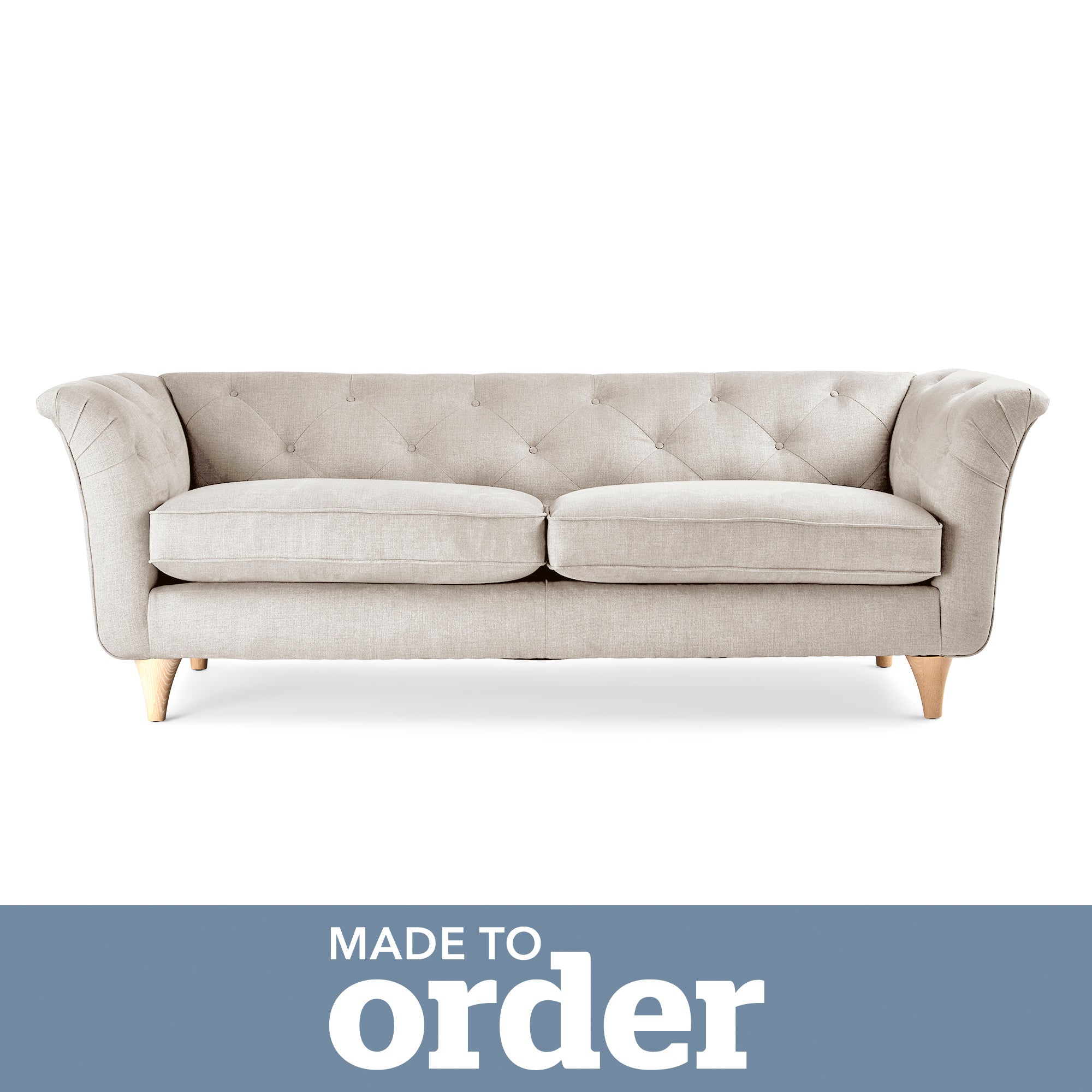 Jaipur 3 Seater Sofa Brushed Plain Fabric Brushed Plain Silk