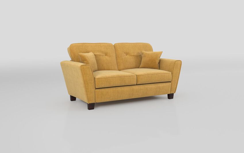 Yellow Fabric Paisley 2 Seater Sofa