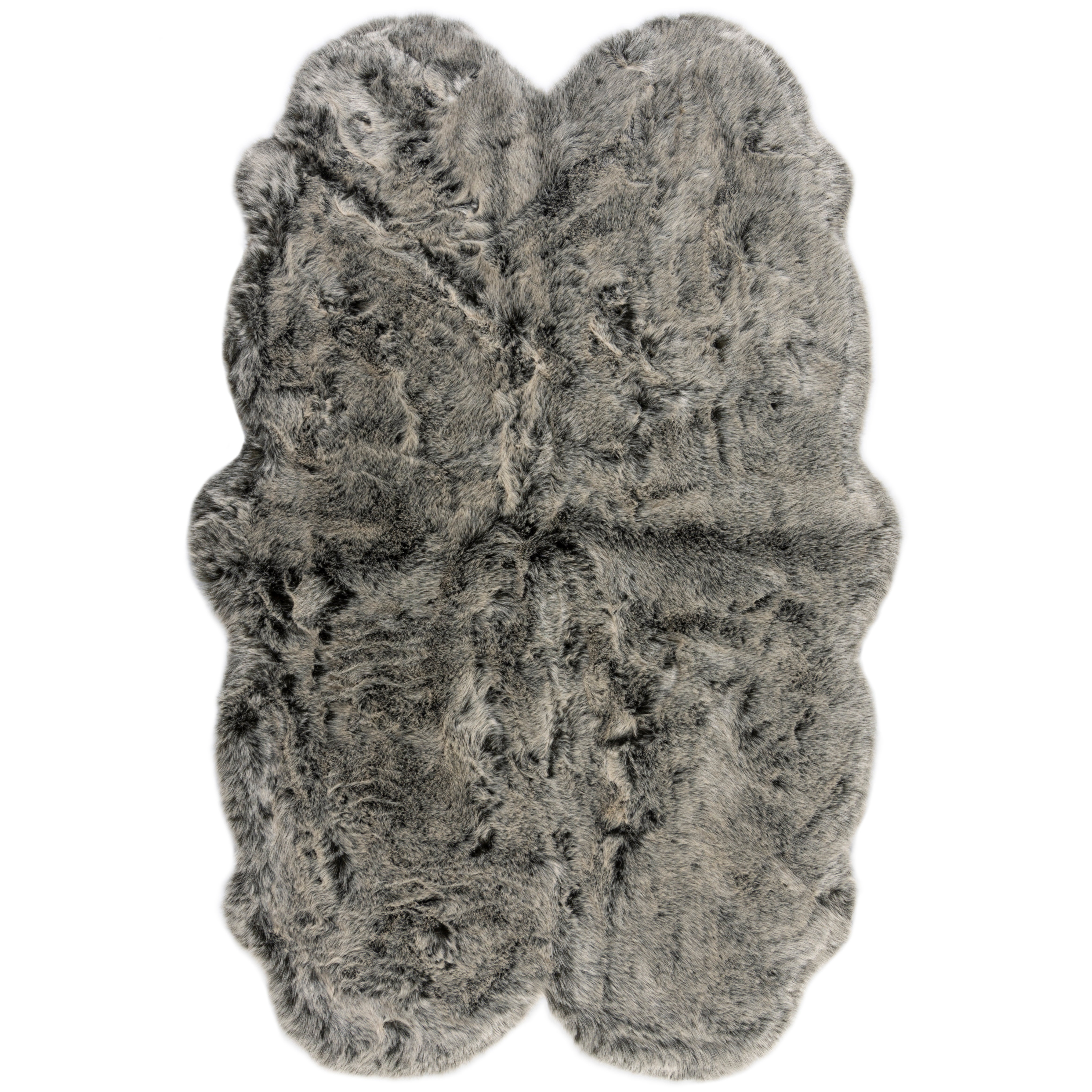 Copenhagen Quad Faux Fur Rug Copenhagen Charcoal