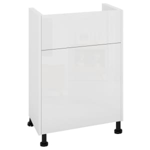 Wickes Broxwood Soft White Slimline Depth Toilet Unit - 500mm