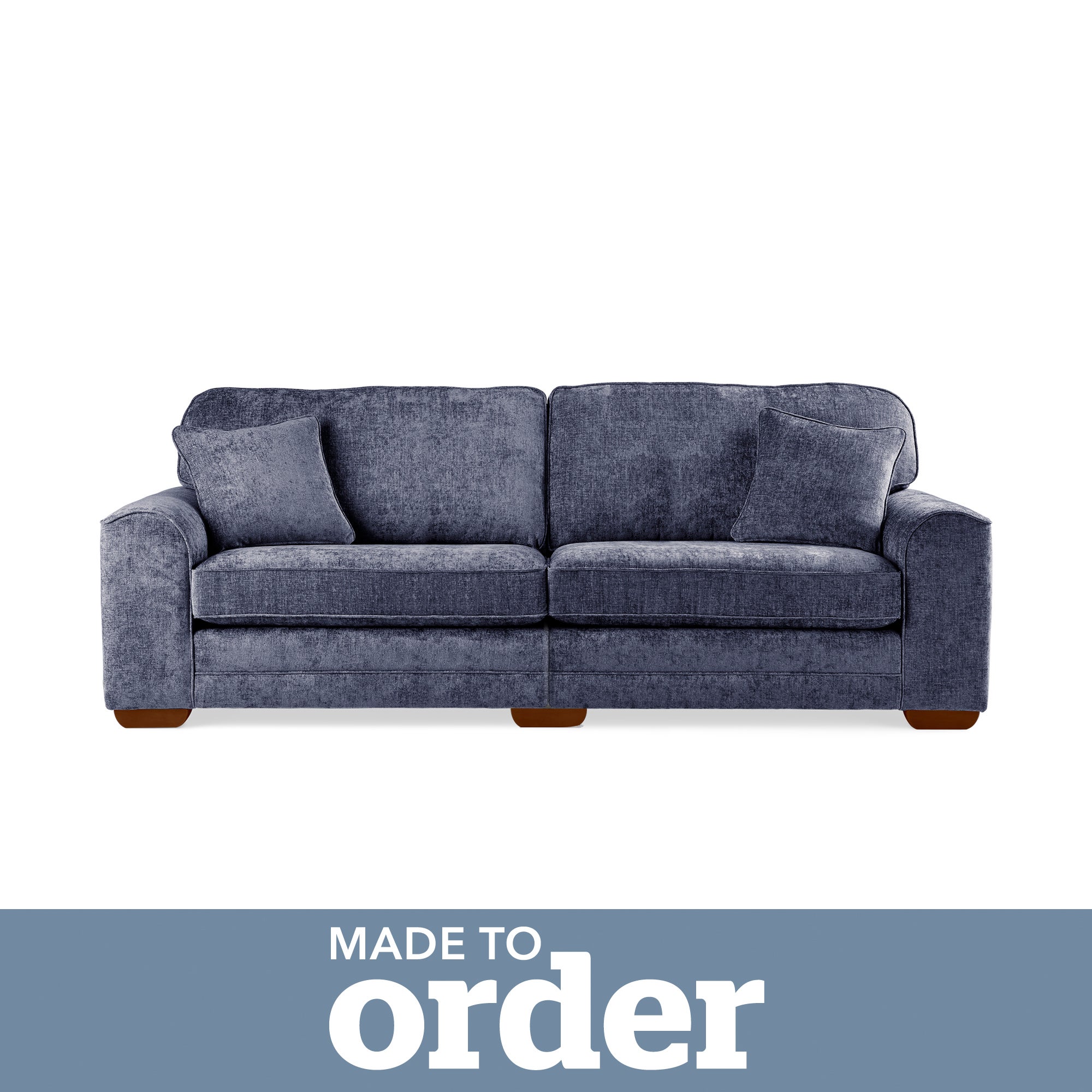 Morello 4 Seater Sofa Luxury Chenille Navy Blue