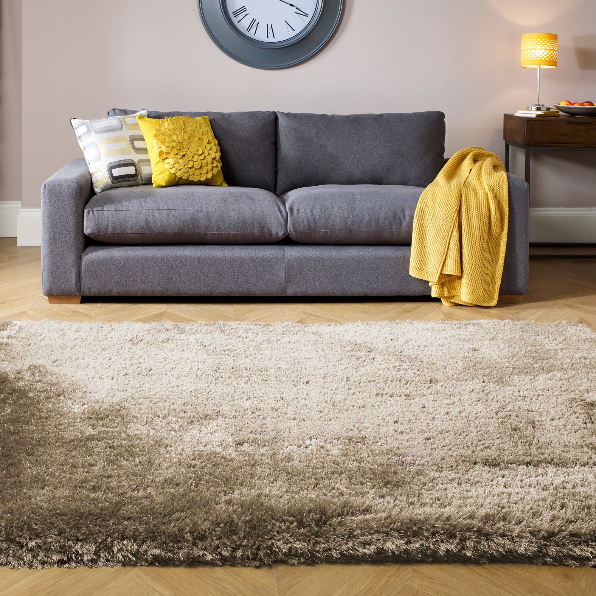 Jewel Shaggy Rug Brown