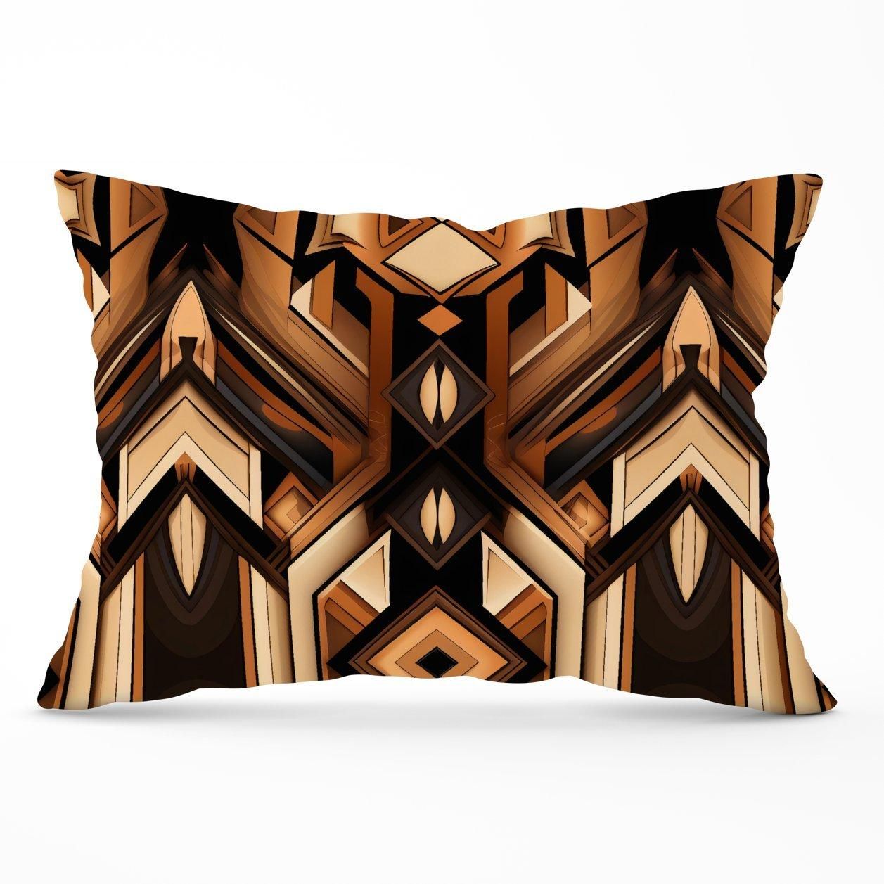 Warren Reed - Designer Black & Brown Intricate Pattern Cushions