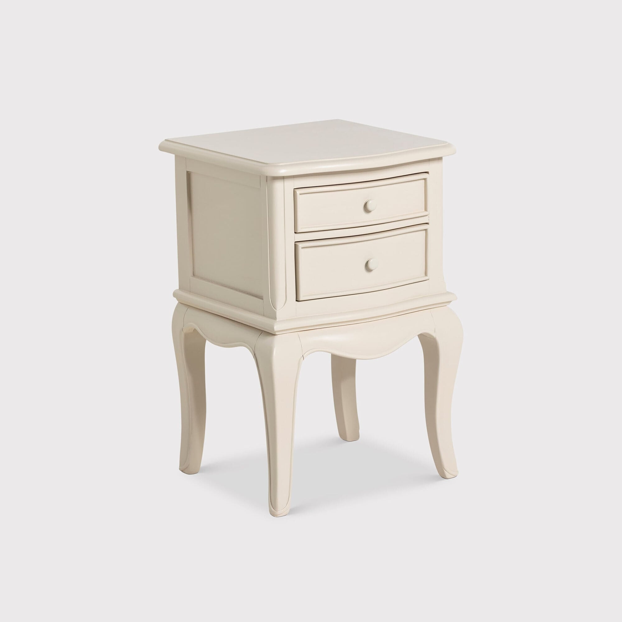 Calista 2 Drawer Bedside Table, White Wood | Barker & Stonehouse