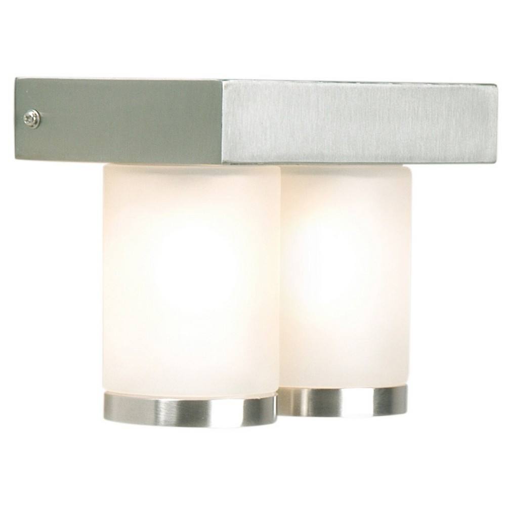 Netlighting Twin Head Bathroom Wall Light Aluminum IP44 in Grey