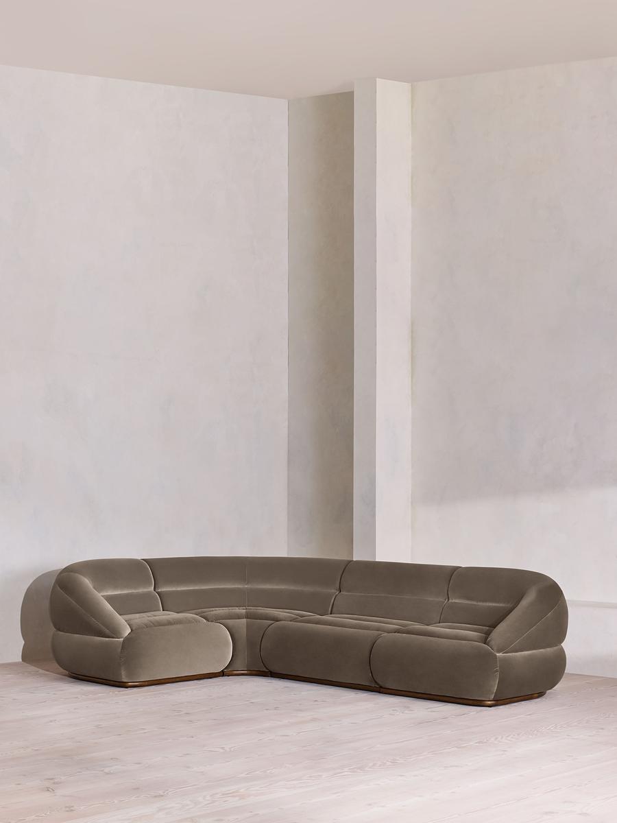 Edison Modular Sofa, L-Shape Sofa, Velvet, Taupe