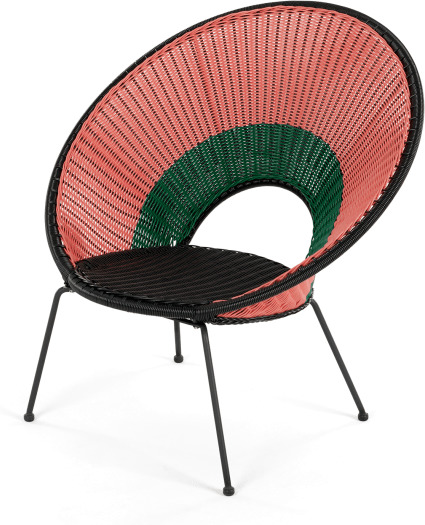 Yuri Garden Lounge Chair, Multi Woven Pink