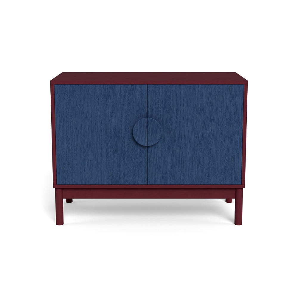 Heal's Tinta Small Sideboard Red Stain Carcass Blue Stain Doors