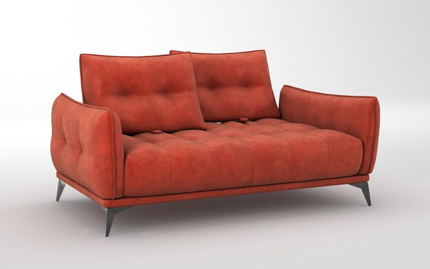 Orange Fabric Ostellato 2 Seater Sofa with Adjustable Back Rest