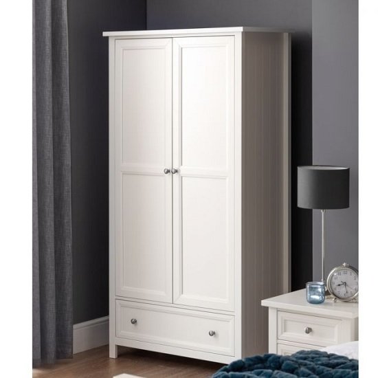 Marquis Wooden Wardrobe In White With 2 Doors and 1 Drawer