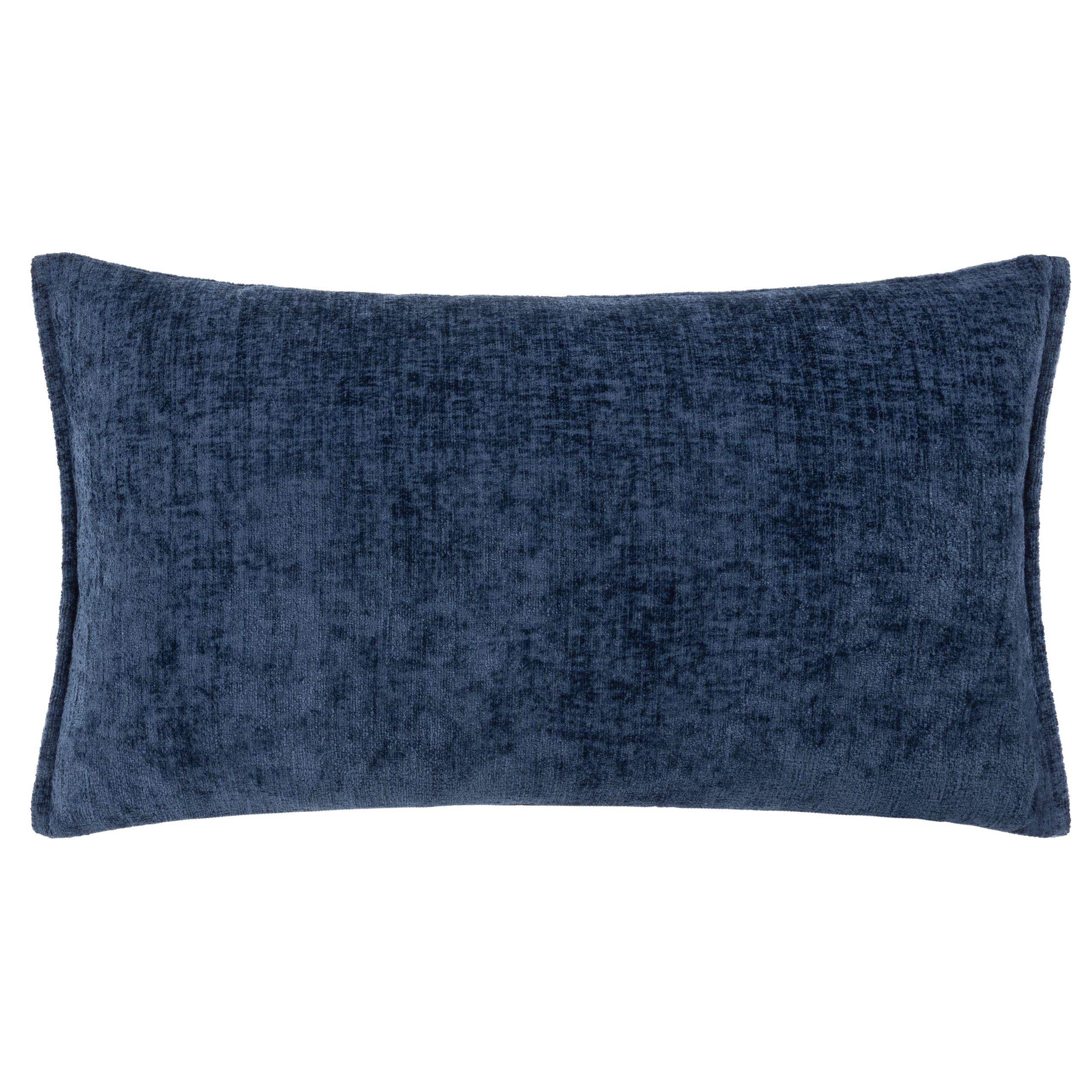Evans Lichfield Buxton Chenille Reversible Rectangular Cushion in Navy