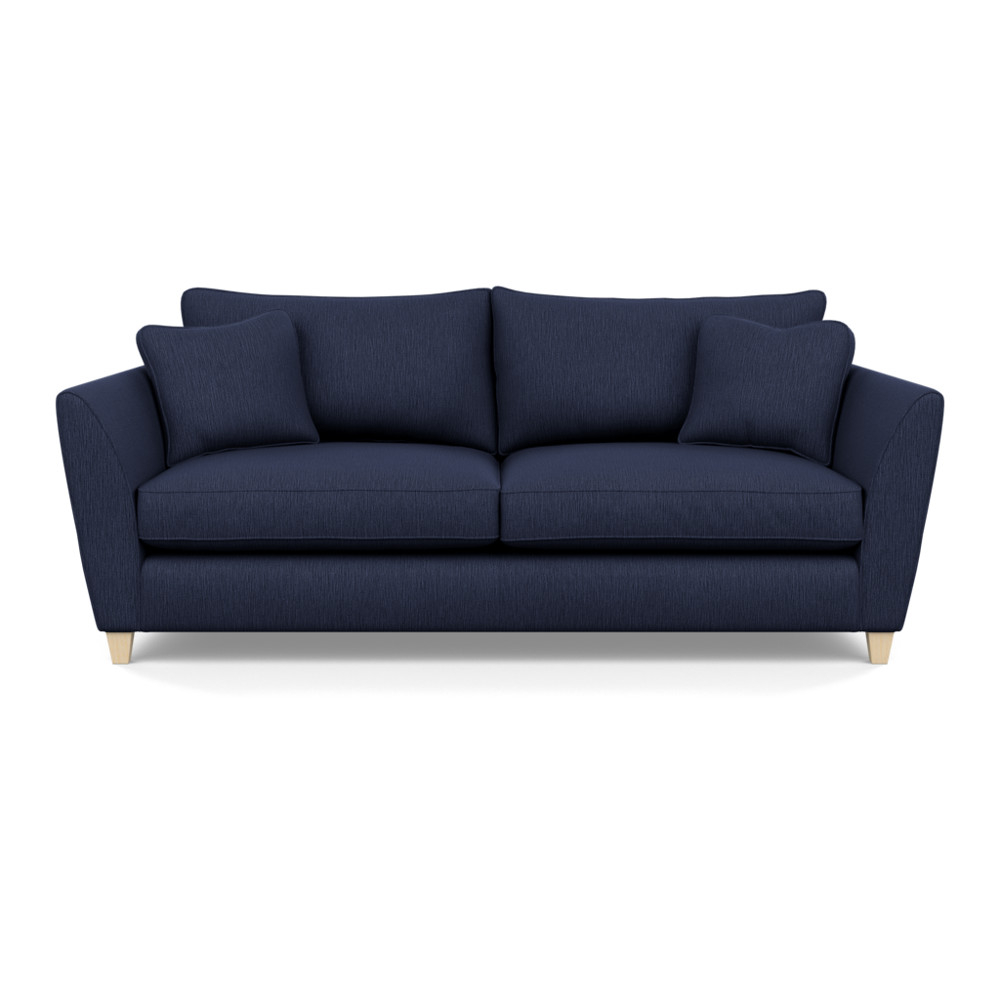 Heal's Torino 4 Seater Sofa Smart Linen Mix Navy Natural Ash
