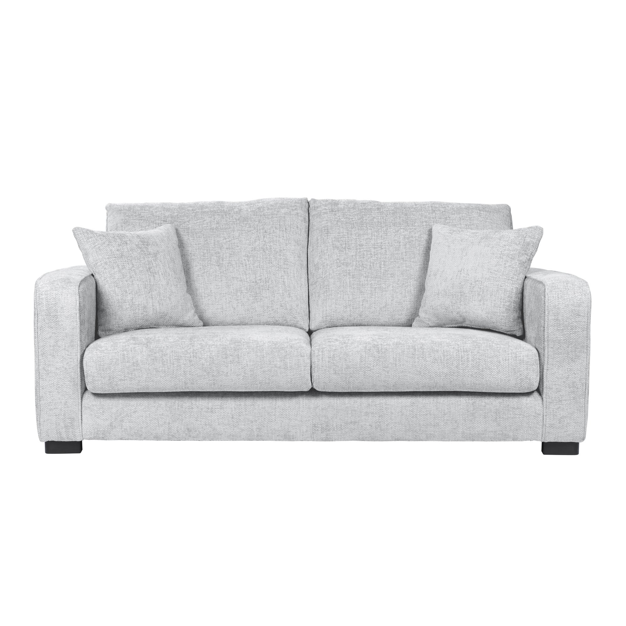 Carson Chunky Chenille 3 Seater Sofa Silver