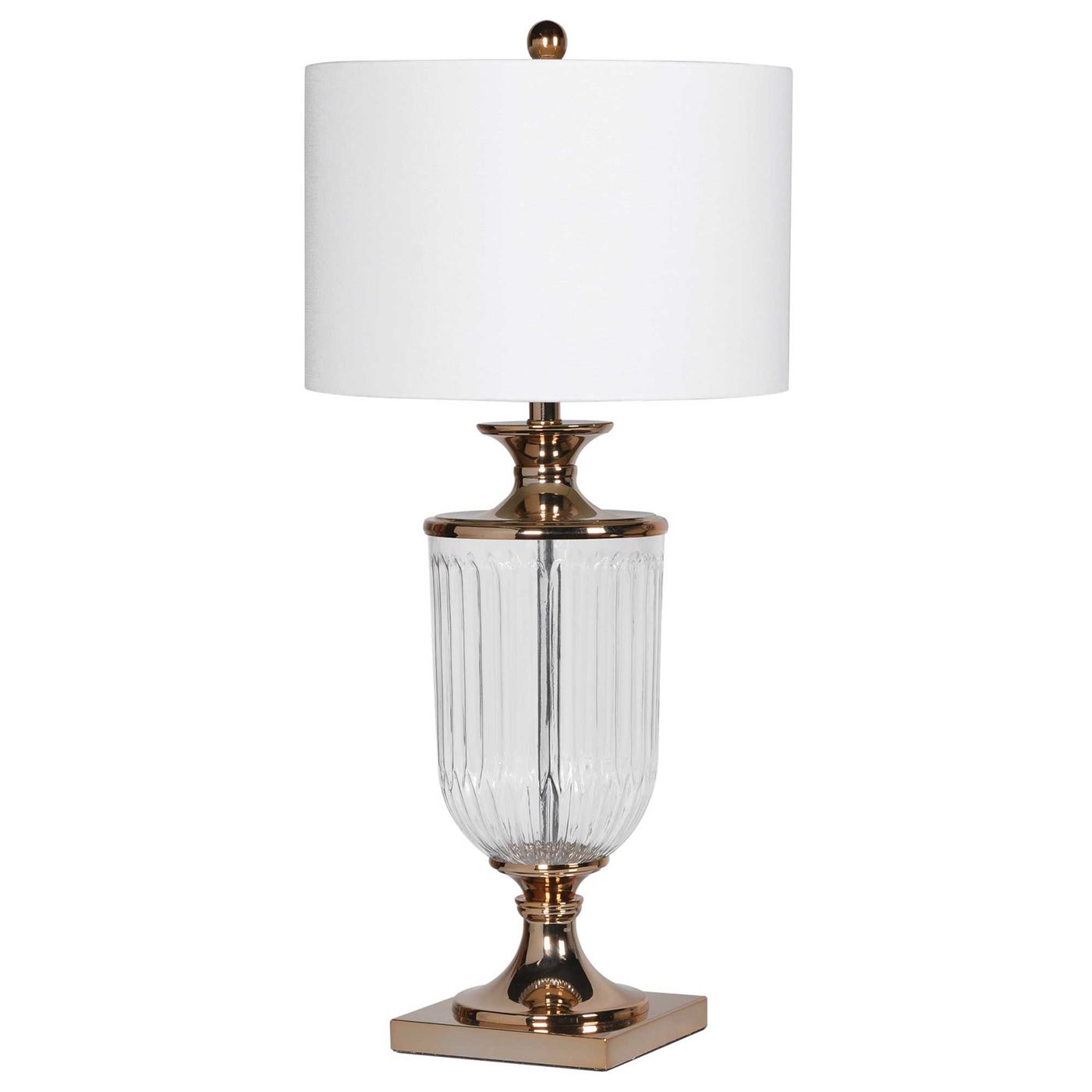 Glass Urn Lamp, Iron