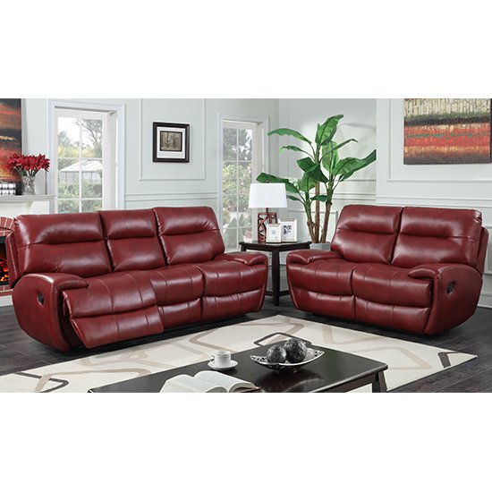 Orionis Recliner 2 Seater And 3 Seater Sofa Suite In Red