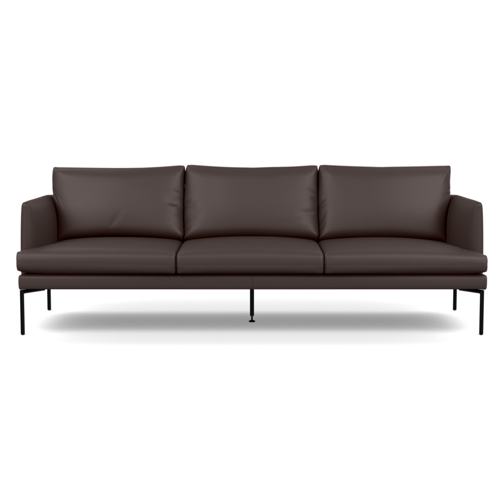 Heal's Matera 4 Seater Sofa Leather Hide Chocolate 7182 Black Feet