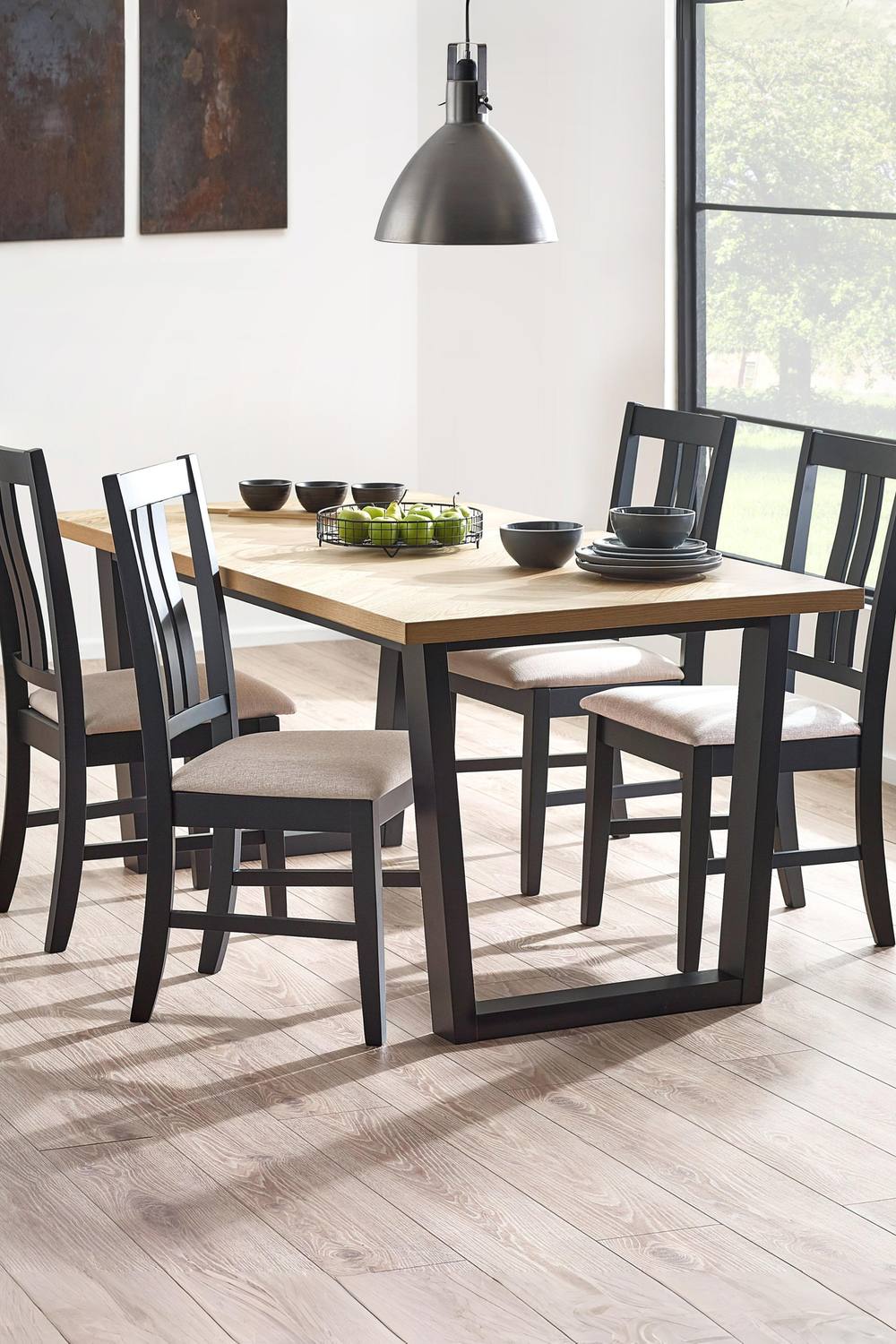 Julian Bowen Hilton Rectangular 4-6 Seater Dining Table in Black