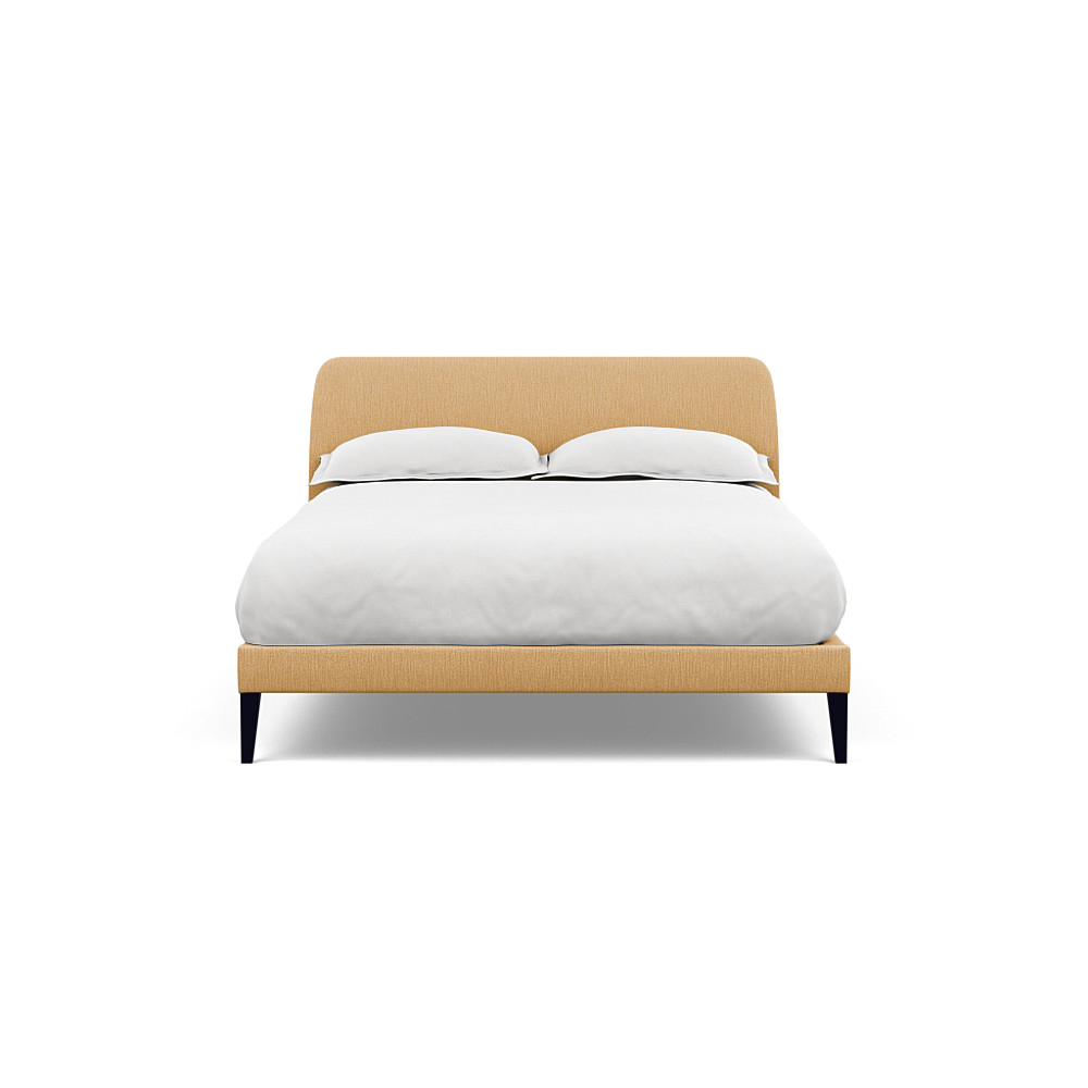Heal's Wallis Bedstead Double Smart Linen Mix Sand Black Feet