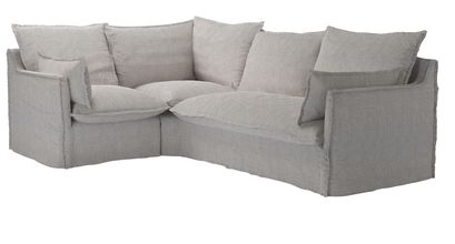 Isaac Asym: LHF Single w RHF 2 Seat Sofabed in Rye Baylee Viscose Linen - sofa.com