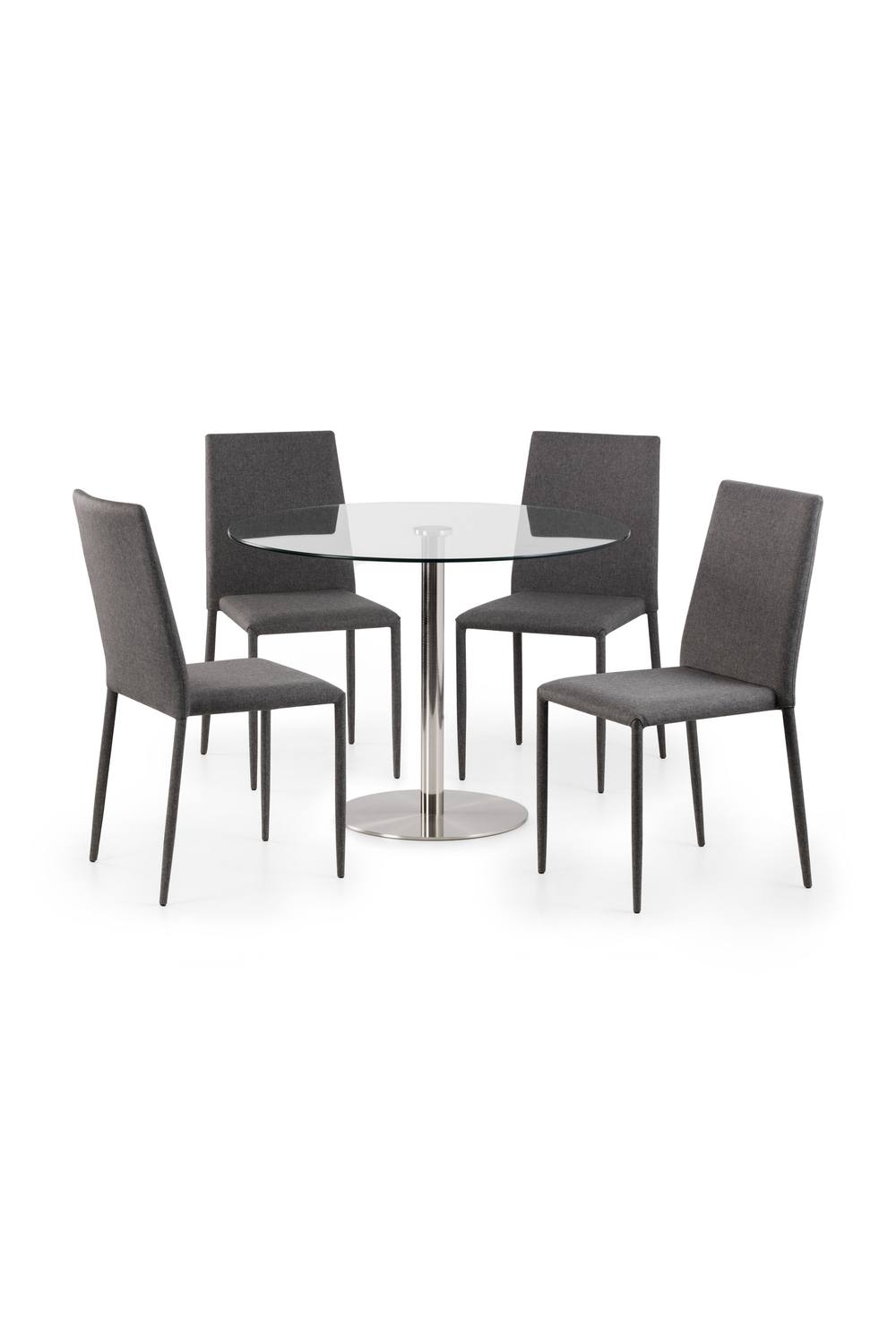Julian Bowen Jazz Fully Upholstered Stacking Dining Chair (Set of 4) in Grey 6