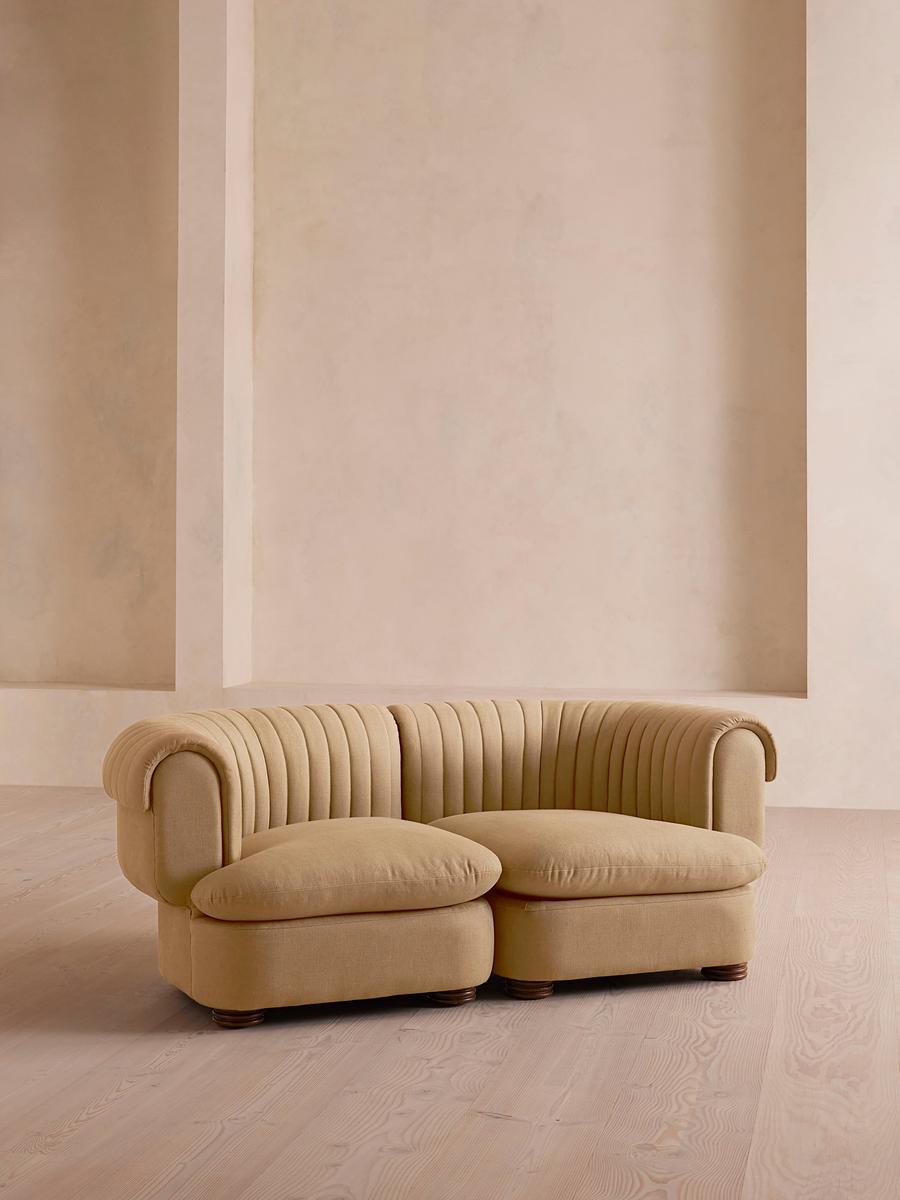 Rava Three Seater Sofa, Linen, Wheat