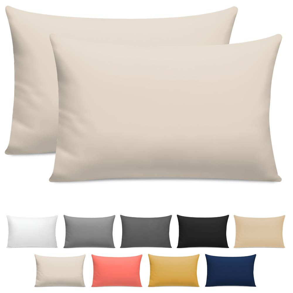 Pamposh 400 Thread Count Egyptian Cotton Pillow Cases 2 Pack in Taupe
