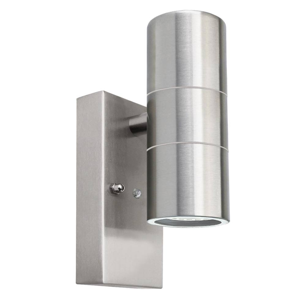 First Choice Lighting Blaze - Marine Grade Stainless Steel Dusk Dawn Sensor Wall Light in Silver
