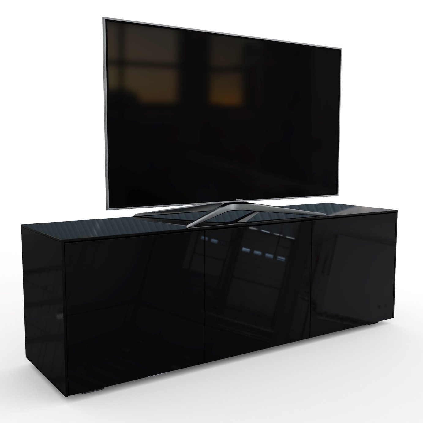 Frank Olsen Smart LED 3 Door Large TV Unit  - Black