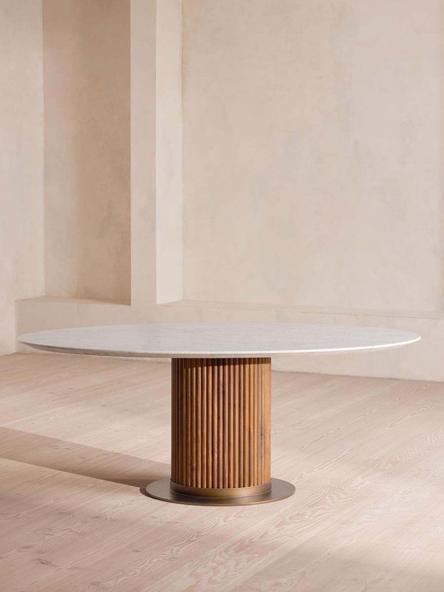 Murcell Oval Dining Table, Carrara Marble