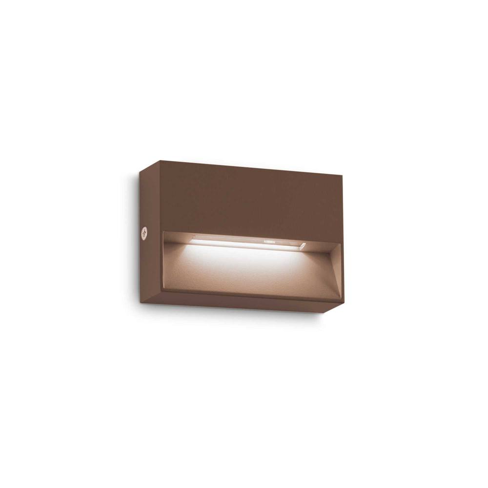 Netlighting Dedra Outdoor Rectangle Flush Wall Lamp Coffee 160Lm 3000K IP65 in Brown