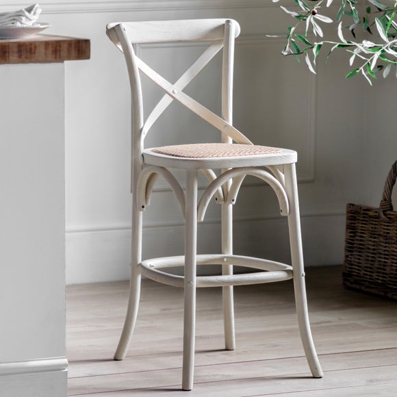 Cannock Set of 2 Bar Stools, Rattan