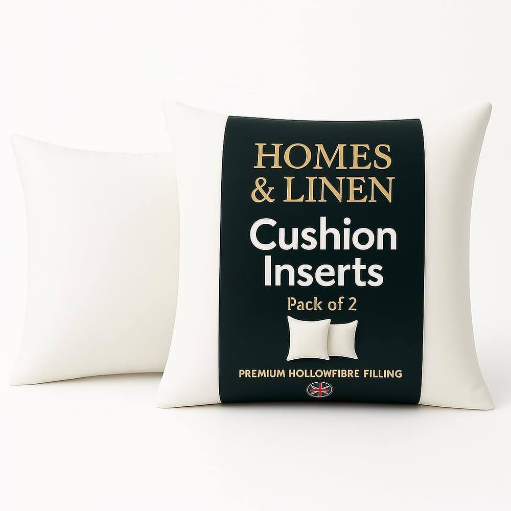 Homes-Linen 12x12 Cushion Inner Pads Pack of 2 Anti-Allergy Square Inserts 30x30cm in White
