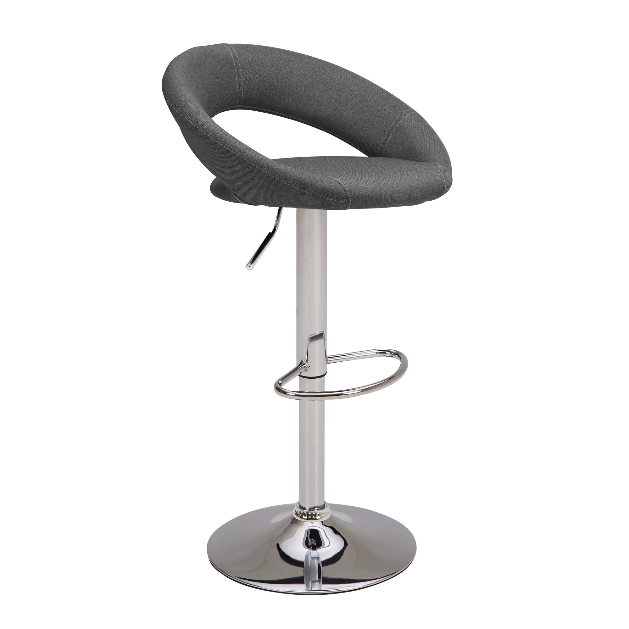 Knox Bar Stool Grey Fabric Grey