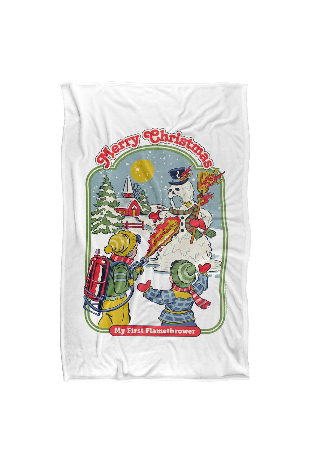 Steven Rhodes My First Flamethrower Silky Super Soft Throw Blanket