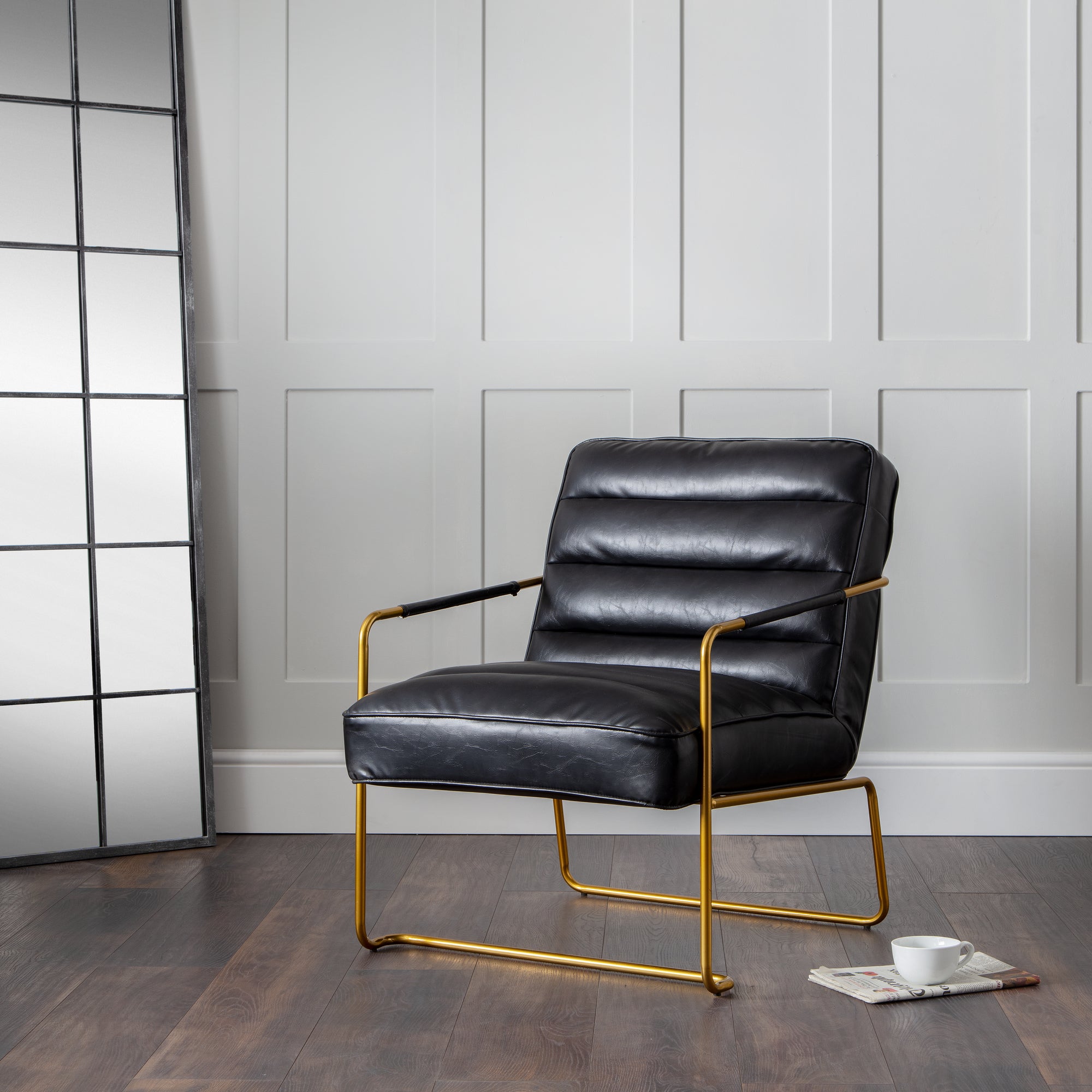 Giorgio Faux Leather Chair Black