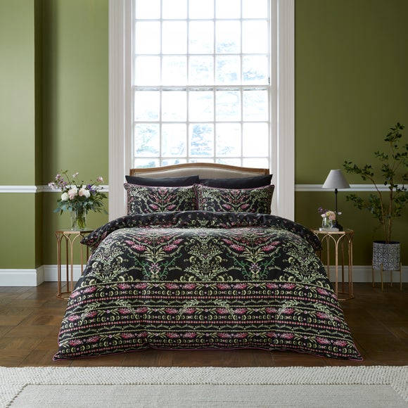 Dorma Botanical Panel 100% Cotton Duvet Cover & Pillowcase Set