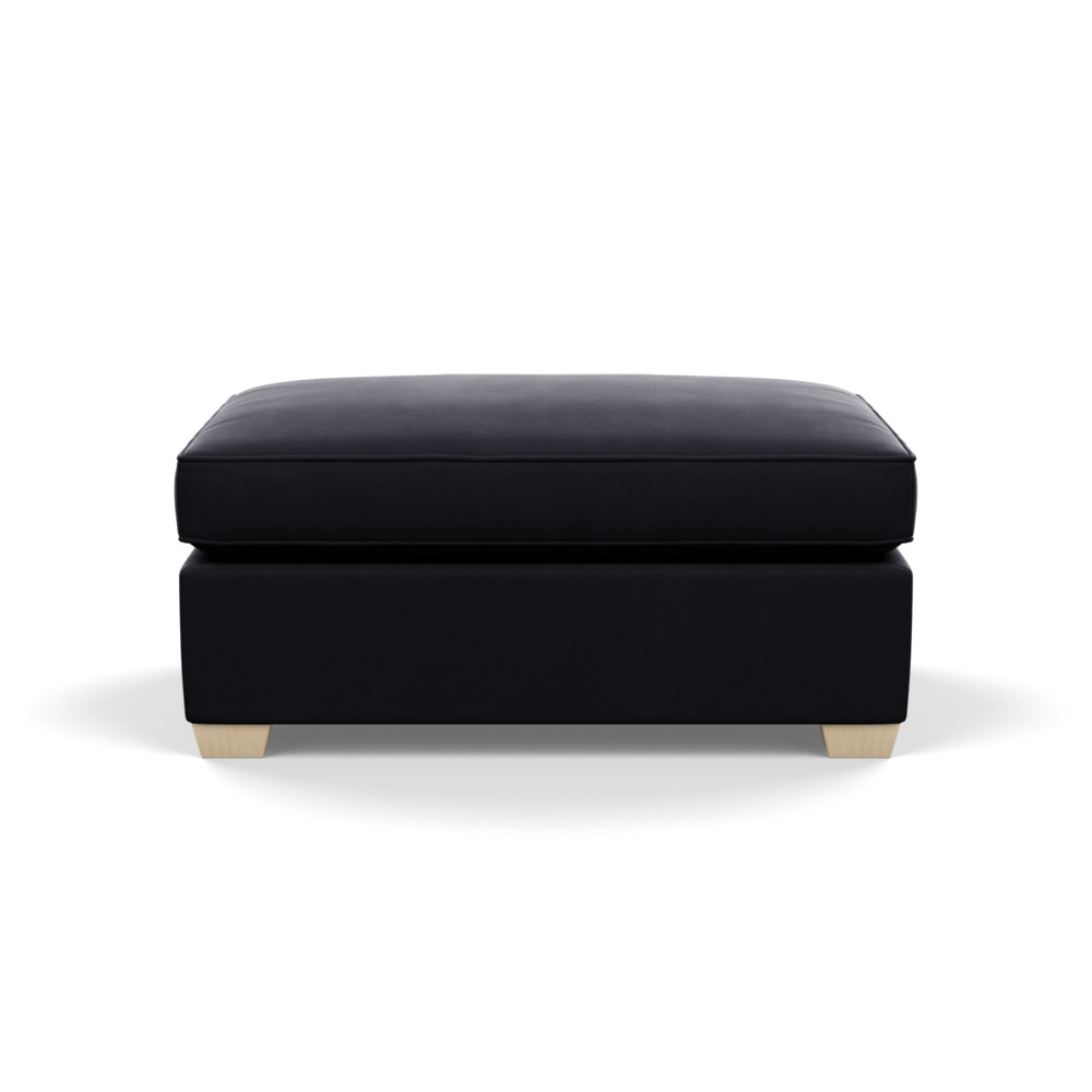 Heal's Torino Footstool Velvet Black Natural Ash Feet
