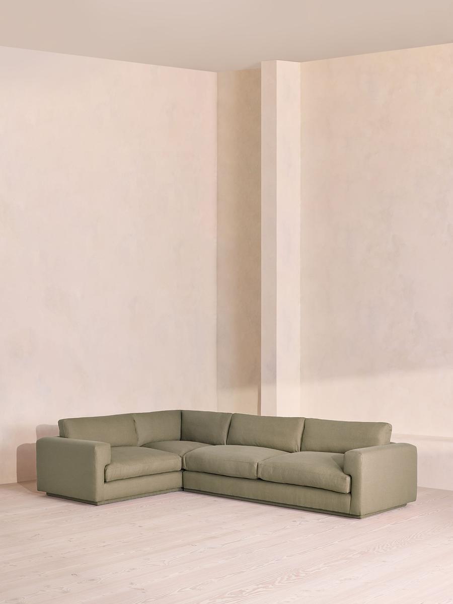 Mossley Right L-Shape Sofa, Linen, Sage