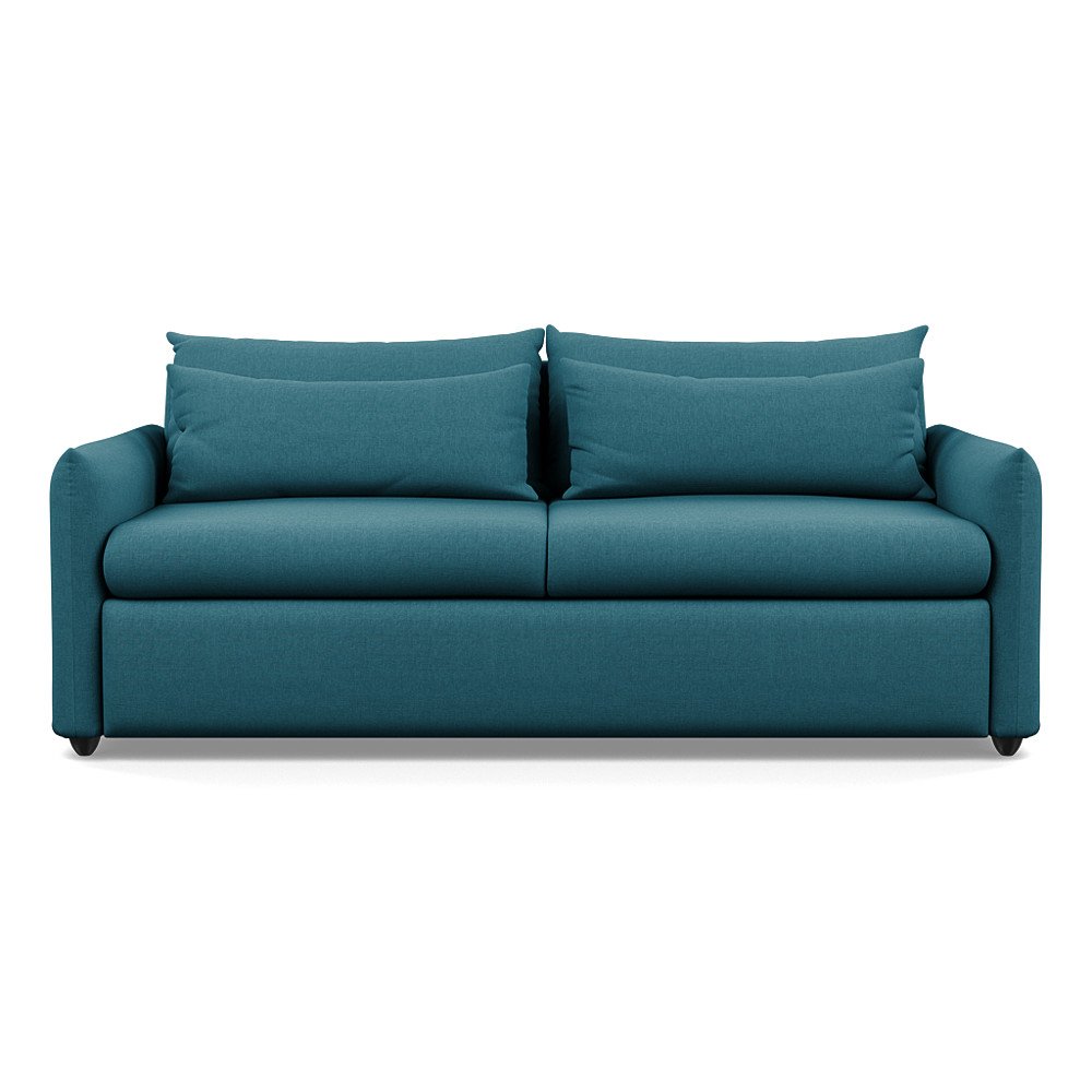 Heal's Pillow 4 Seater Sofa Brushed Cotton Cadet Black Feet