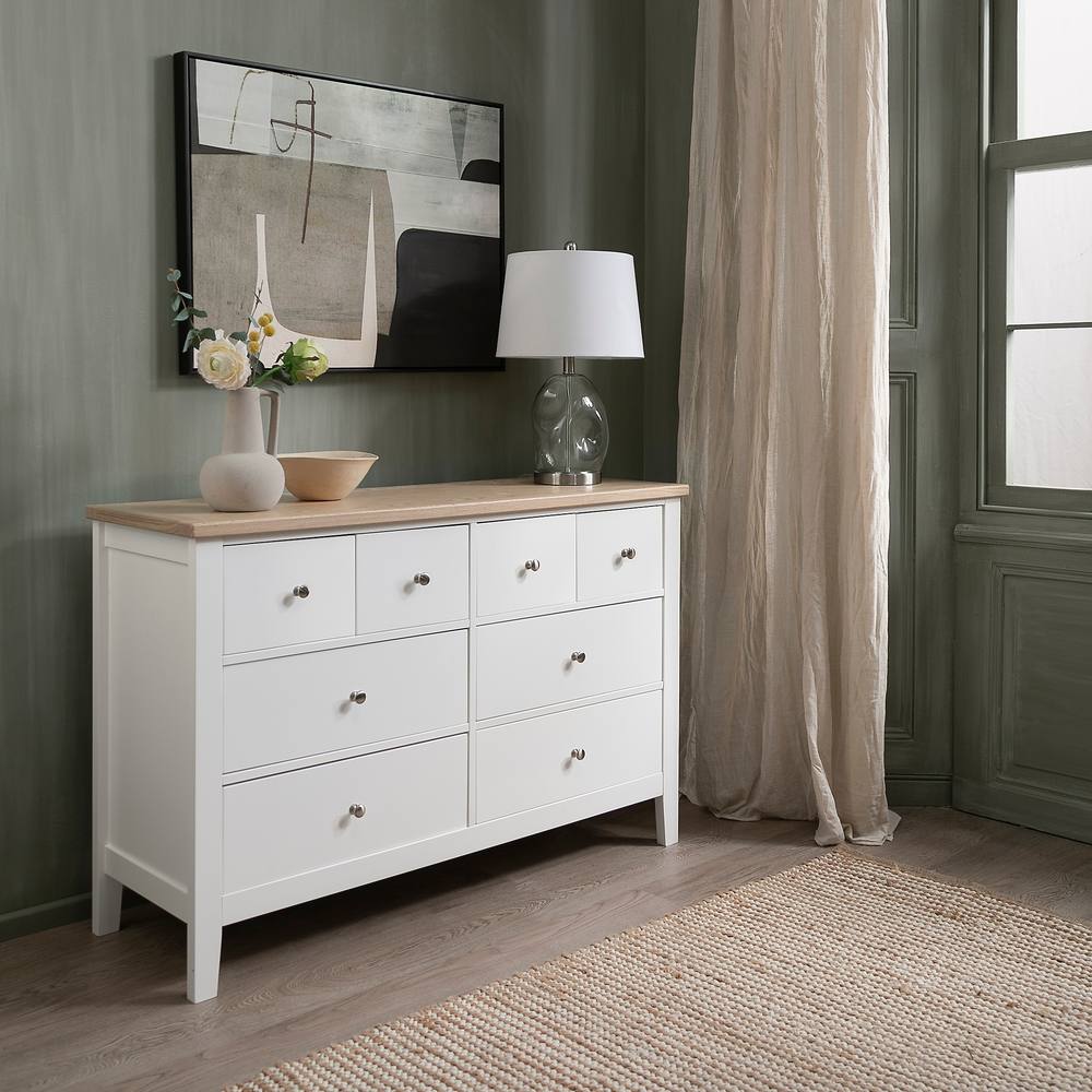 Nöa and Nani Leines 8 Drawer Chest of Drawers in White & Oak
