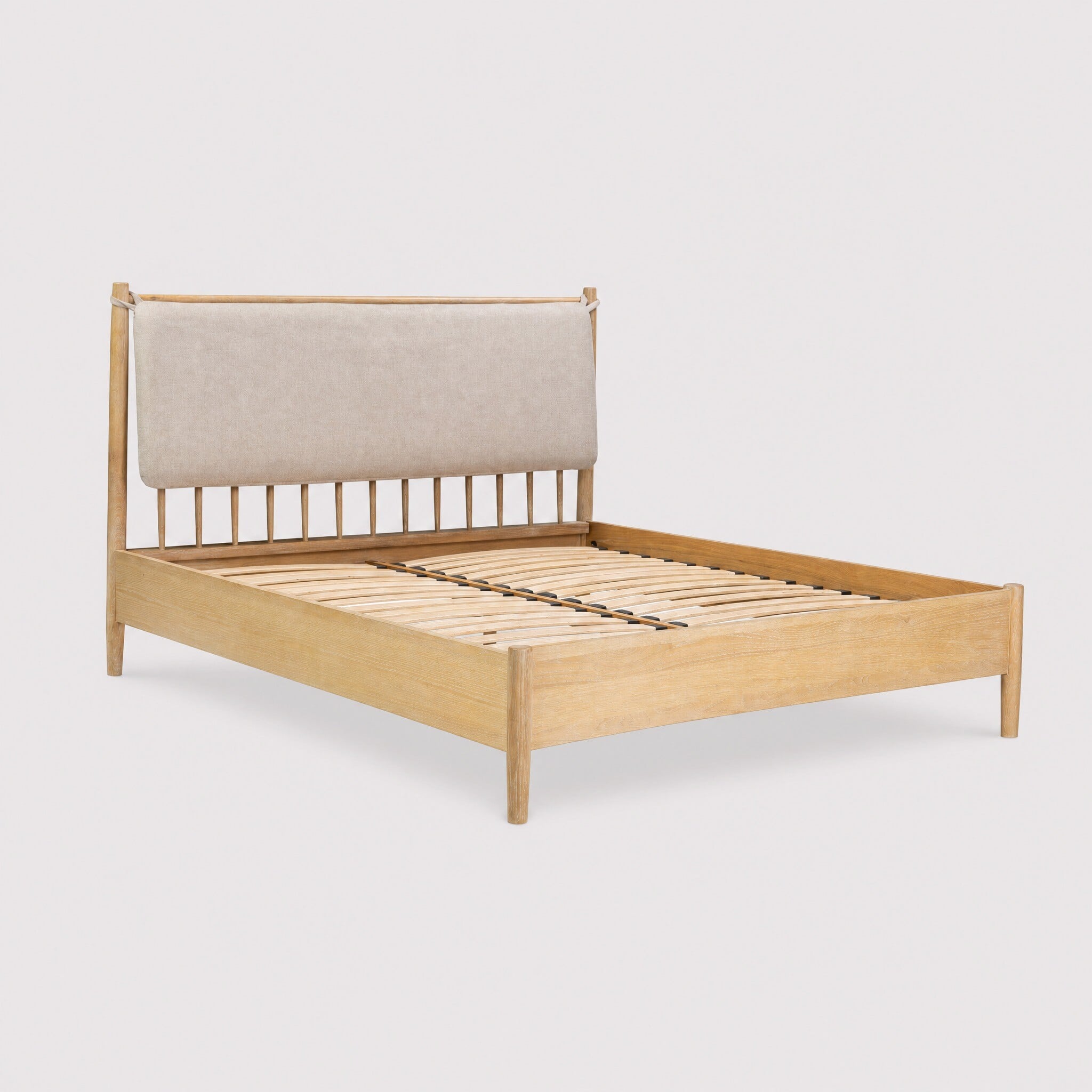 Valla 180cm Bedstead + Cushion, Neutral Wood | Super King | Barker & Stonehouse