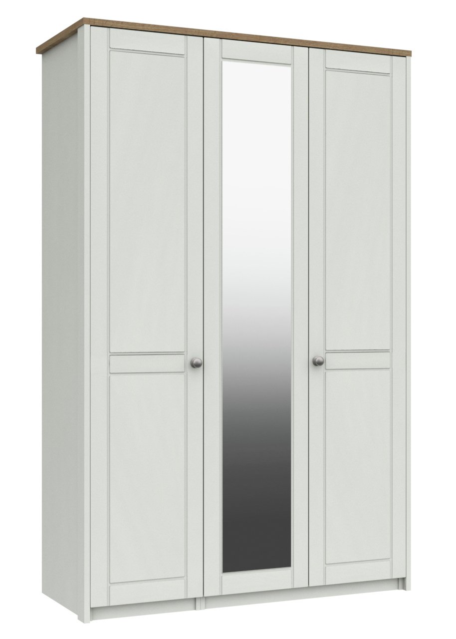 Kielder 3 Door Mirror Wardrobe - Grey