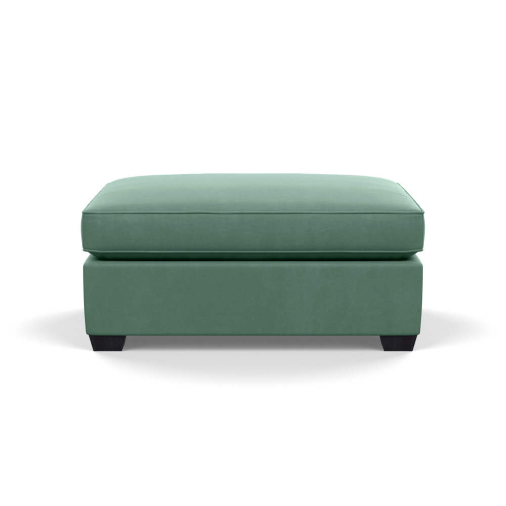 Heal's Torino Footstool Smart Velvet Jade Black Feet