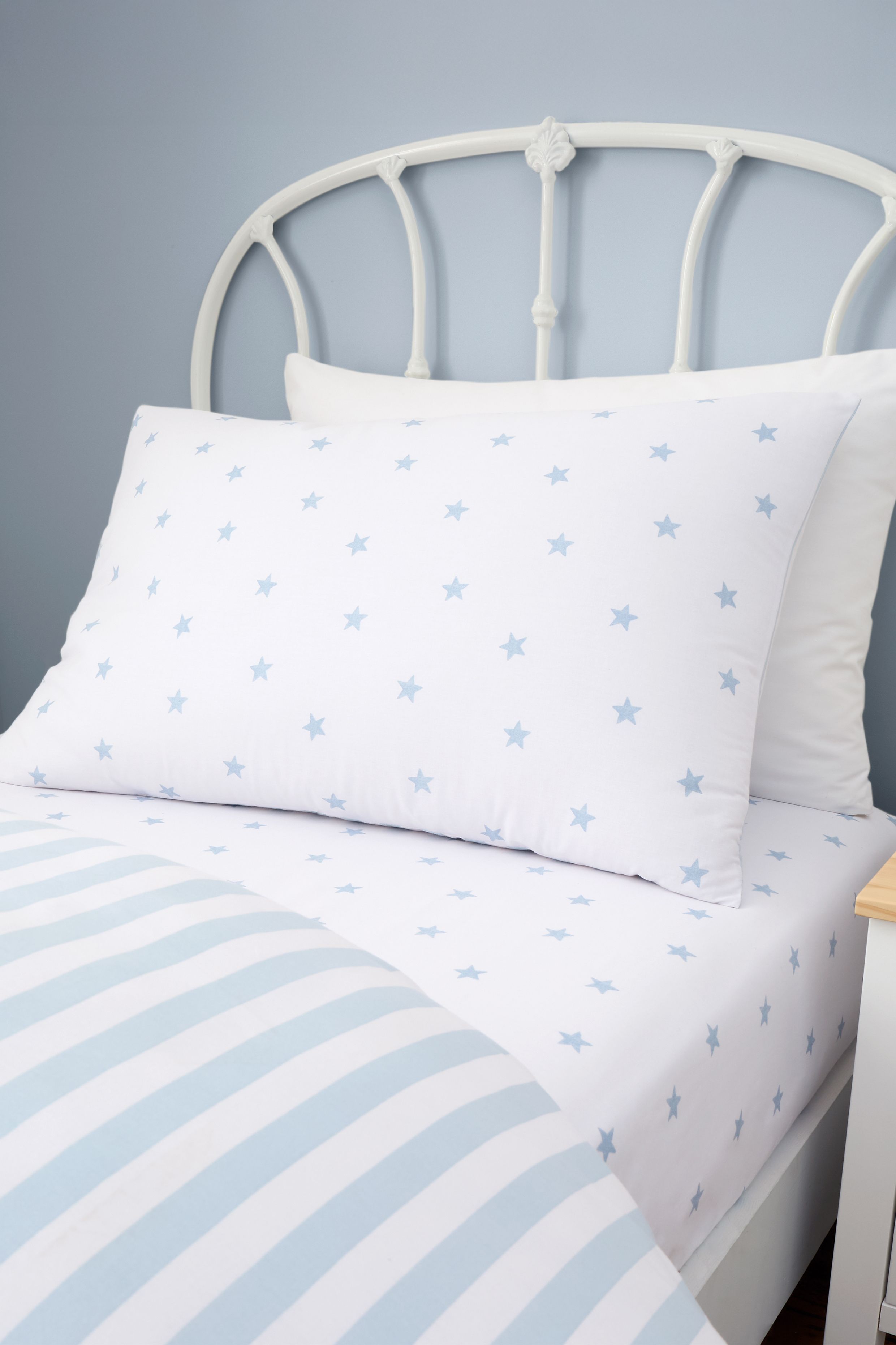 Bianca 'Mini Star & Stripes' Reversible Cotton Duvet Cover Set in Blue 3