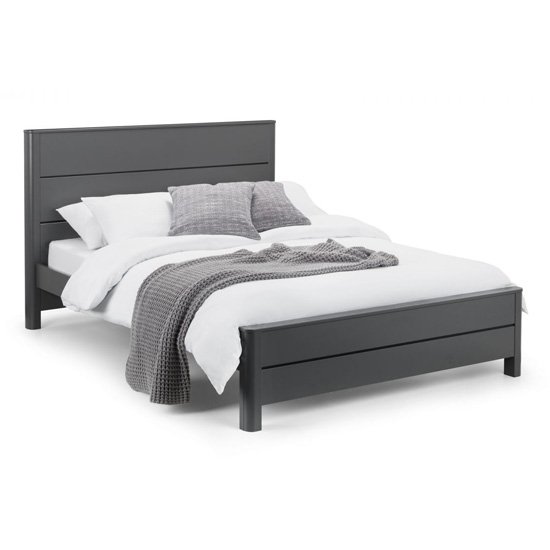 Chloe Wooden Double Bed In Storm Grey