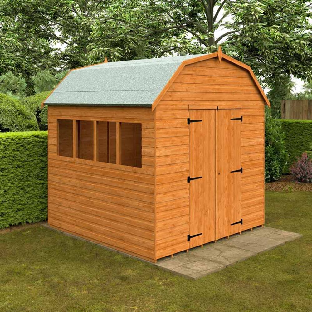 Buttercup Farm 8 x 8 Feet Barn 12mm Shed - Solid Wood/Softwood/Pine in Burnt Orange 2
