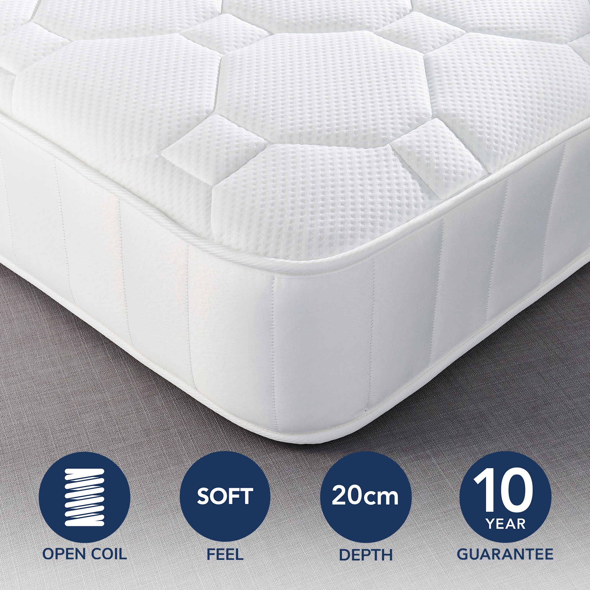 Fogarty Just Right Gel Top Open Coil Mattress White